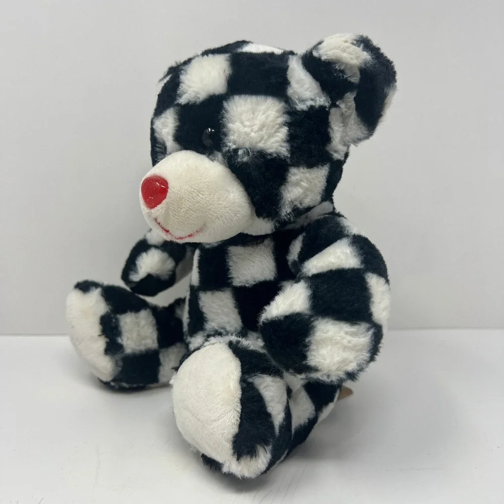 Totally‎ Teddies Teddy Bear Plush Black White Checkered Stuffed Animal Toy 8